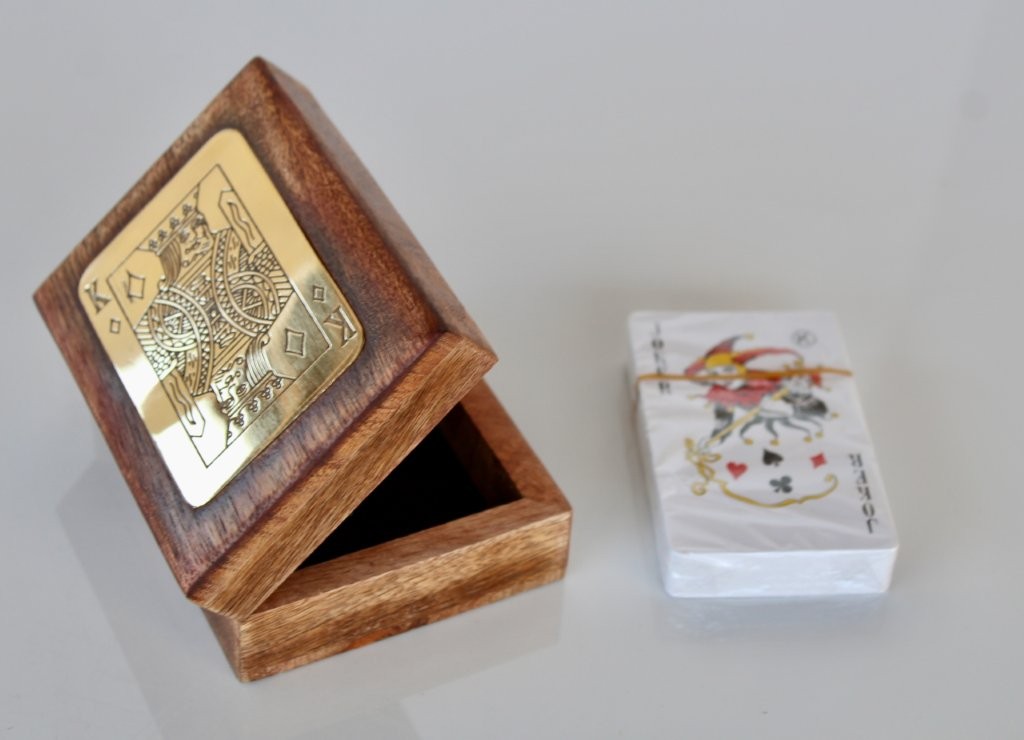 Brass & Wood King Single Card Box